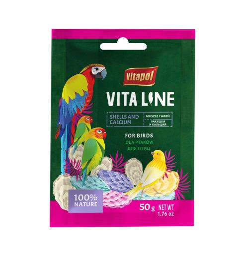 V20437 Vitapol VITALINE paukščiams kriauklelės+ kalcis Shells&lime 50g paveikslėlis