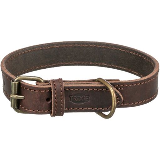 1.0_19004 TRIXIE Rustic rieb. odos antkaklis, XS-S 27-34 cm/18 mm, tams. rudas paveikslėlis