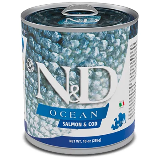 F02475 FARMINA N&D OCEAN - DOG Wet Salmon&Cod ADULT 285 g (pak.6) paveikslėlis