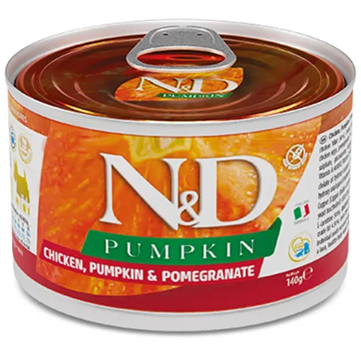 F02314 FARMINA N&D PUMPKIN - DOG Wet Chicken Pumpkin&Pomegranate ADULT MINI 140 g (pak.6) paveikslėlis