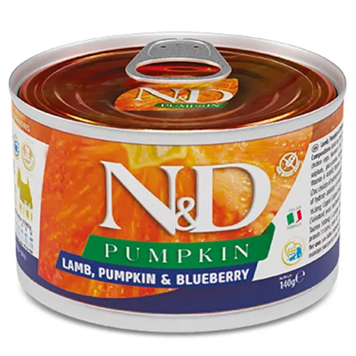 F02338 FARMINA N&D PUMPKIN - DOG Wet Lamb Pumpkin&Blueberry ADULT MINI 140 g (pak.6) paveikslėlis