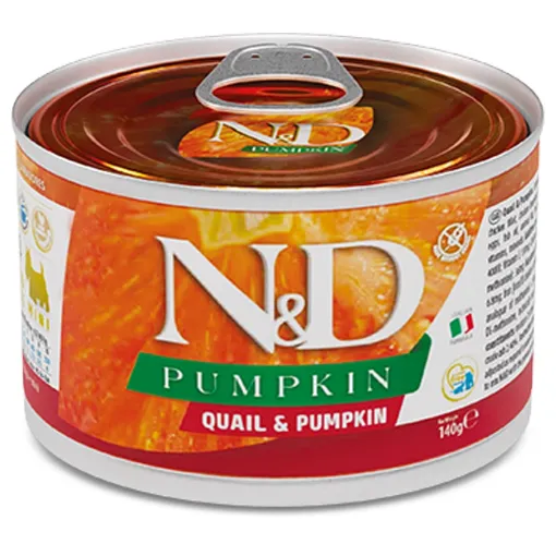 F02345 FARMINA N&D PUMPKIN - DOG Wet Quail&Pumpkin ADULT MINI 140 g (pak.6) paveikslėlis