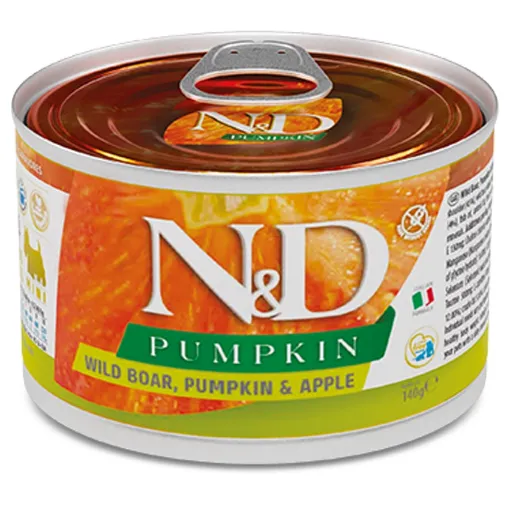 F02291 FARMINA N&D PUMPKIN - DOG Wet Wild Boar Pumpkin&Apple ADULT MINI 140 g (pak.6) paveikslėlis