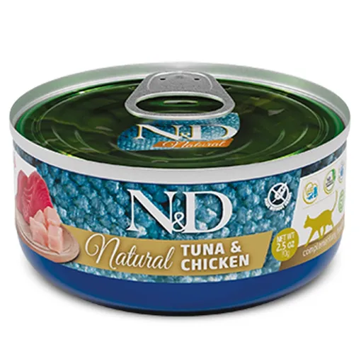 F06299 FARMINA N&D NATURAL - CAT Wet Tuna&Chicken ADULT 70 g (pak.30) paveikslėlis